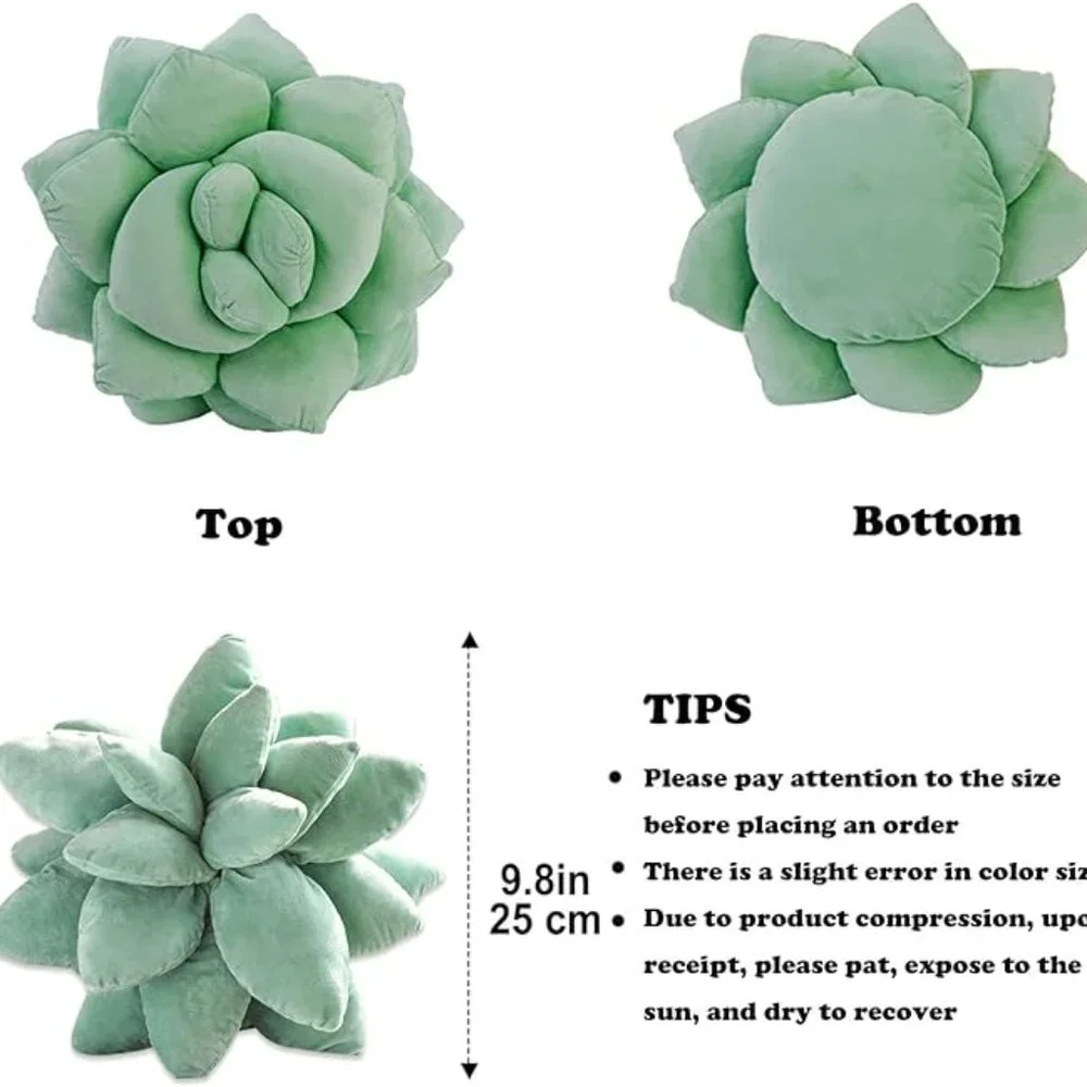Sage Green Succulent Plant Pillow